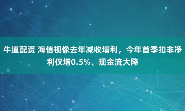 牛道配资 海信视像去年减收增利，今年首季扣非净利仅增0.5%、现金流大降